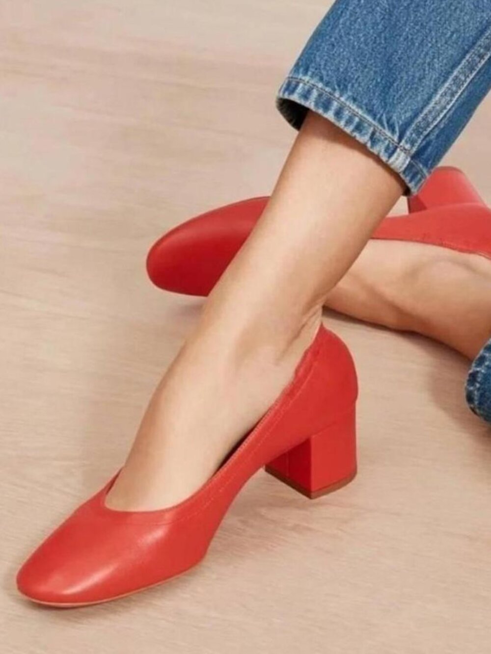Everlane Day Heel In Red Size 7